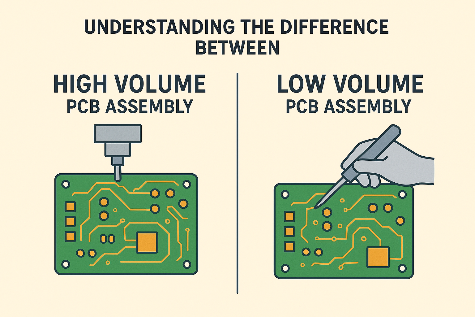 Understanding the Difference Between High Volume and Low Volume PCB Assembly
