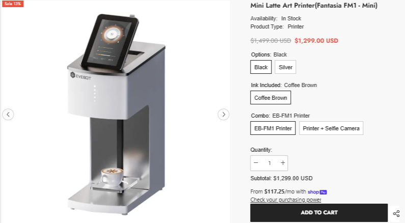 Mini Latte Art Printer, printer for restaurant, Mini Food Printer, Printpen, café creativity, food printer, restaurant branding, latte art printer, edible ink printer, portable food printer