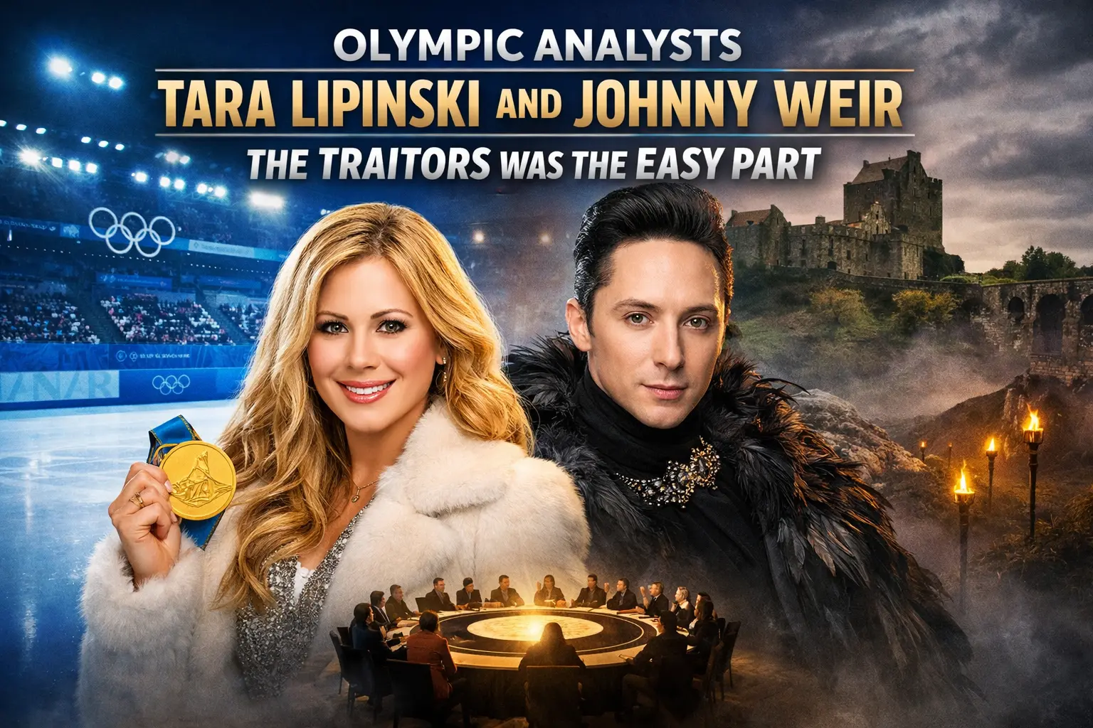 Olympic Analysts Tara Lipinski and Johnny Weir: The Traitors Was the Easy Part Title